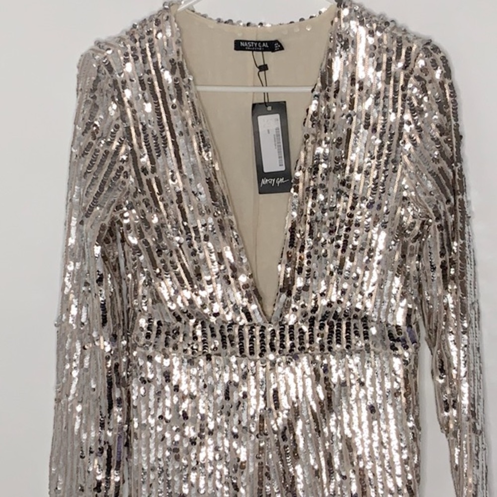 Nude Nasty Gal Sequins jumpsuit